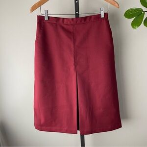 Vintage Tan Jay Midi Pencil Skirt Brick Crimson Red Fits Size Medium Career Work